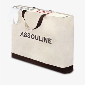 Assouline Beige and Brown Canvas Tote Bag . New . No tags